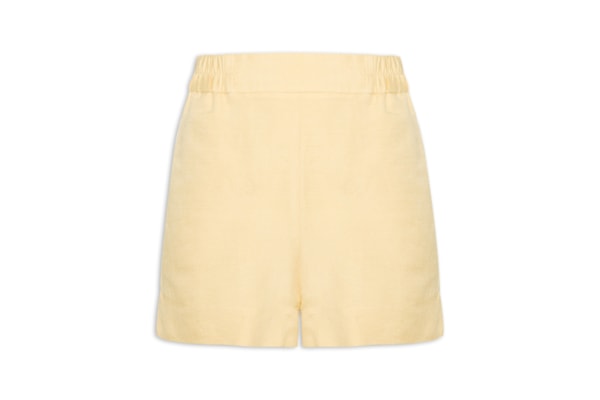 Short Basic Amarelo Com Cós De Elastico - Amarelo