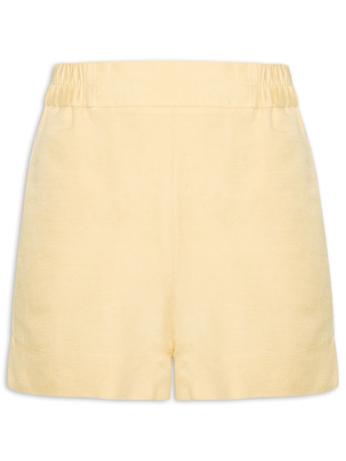 Short Basic Amarelo Com Cós De Elastico - Amarelo