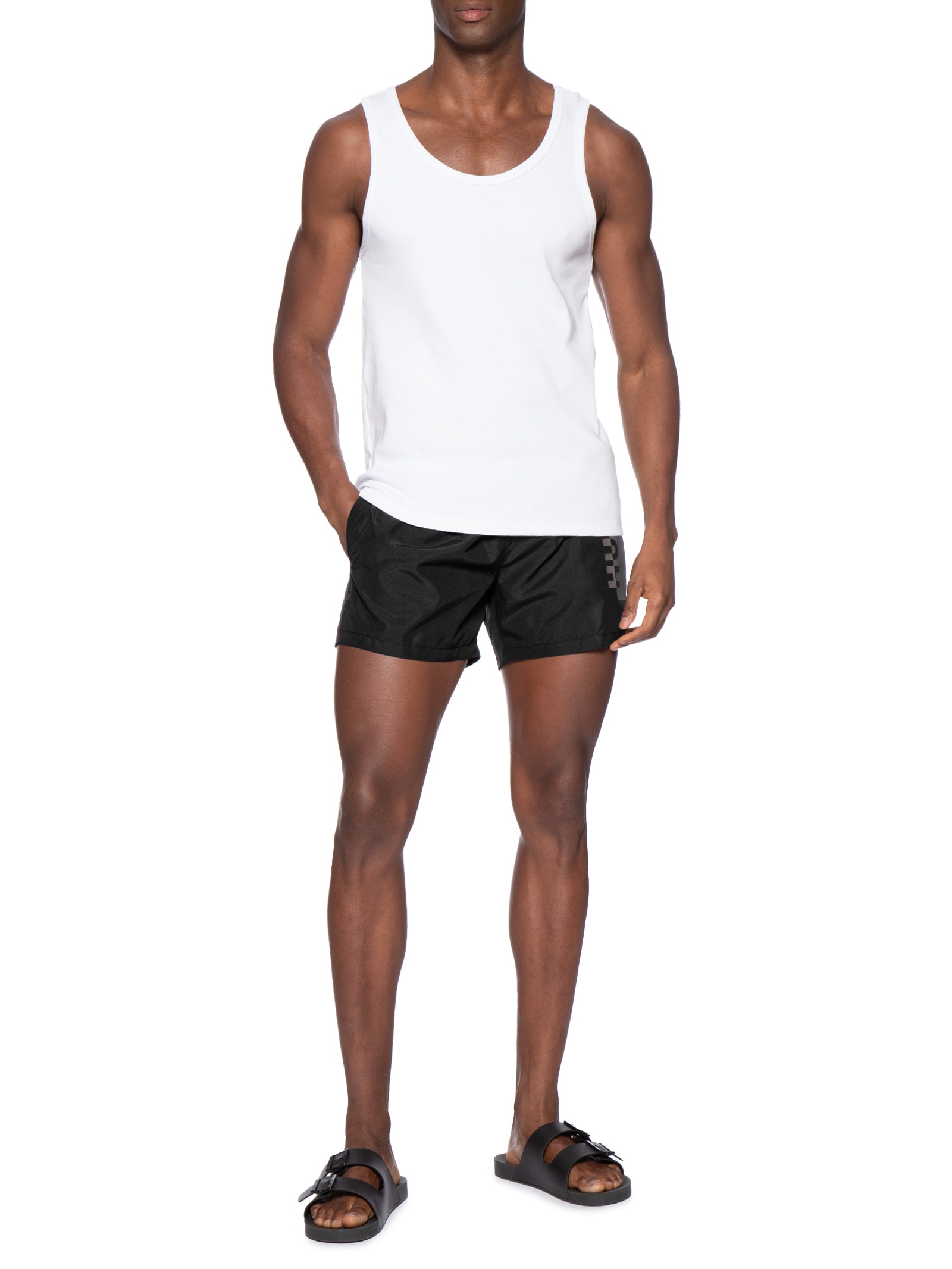 Short Beachwear Masculino Abas Preto Hugo