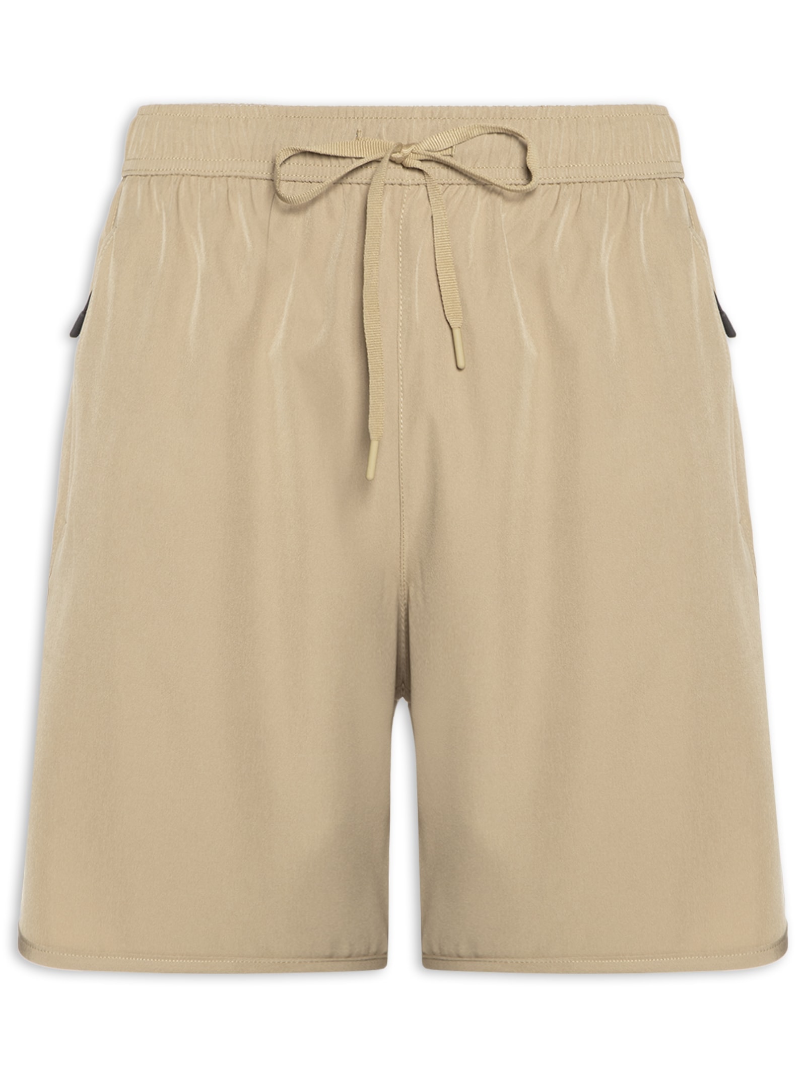Short Beachwear Masculino com Zíper no B Bege Basiq Men