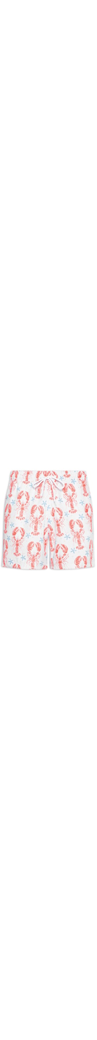 Short Beachwear Masculino Estampa Lagosta – Branco
