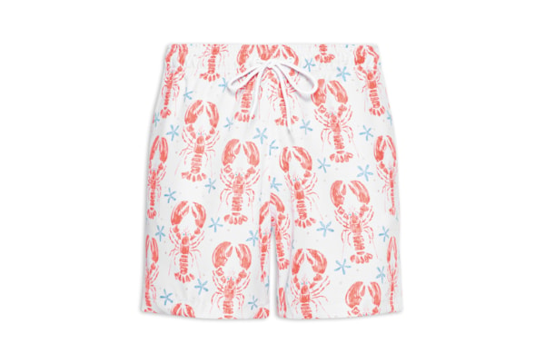 Short Beachwear Masculino Estampa Lagosta – Branco
