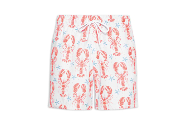 Short Beachwear Masculino Estampa Lagosta – Branco