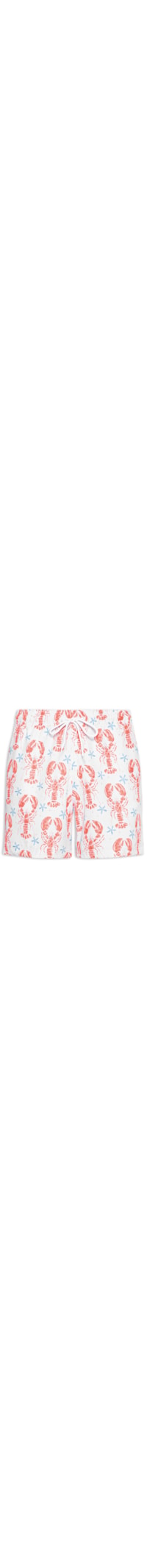 Short Beachwear Masculino Estampa Lagosta – Branco