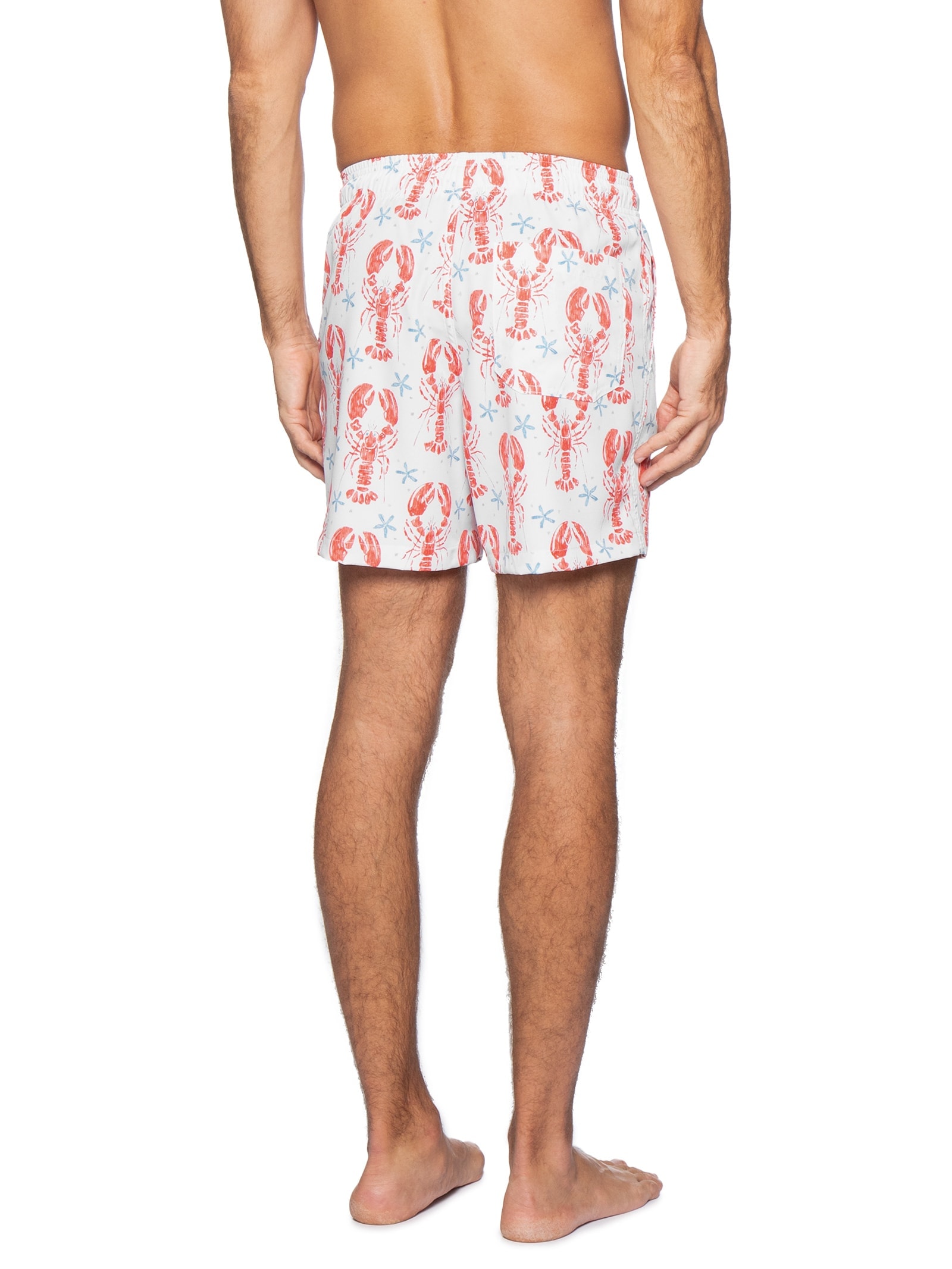 Short Beachwear Masculino Estampa Lagosta – Branco Basiq Men
