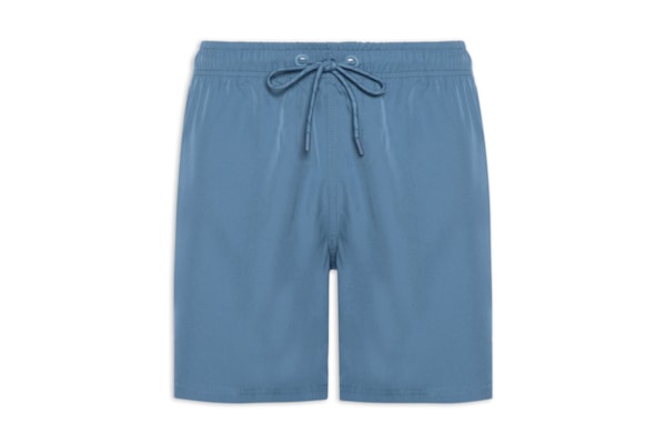 Short Beachwear Masculino Liso - Azul