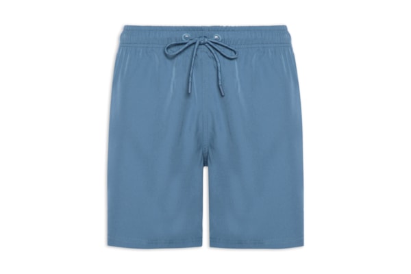 Short Beachwear Masculino Liso - Azul
