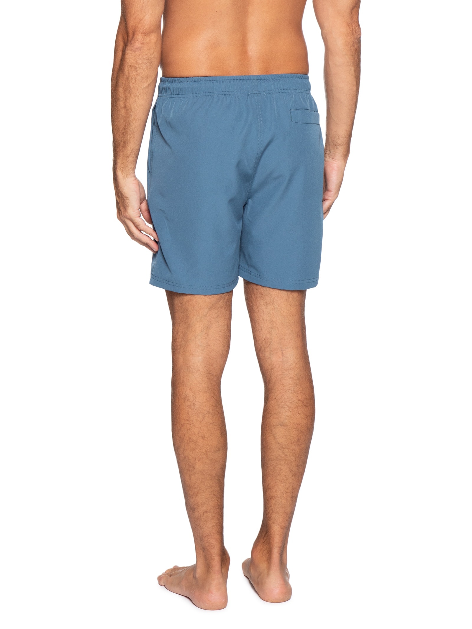 Short Beachwear Masculino Liso Azul Basiq Men