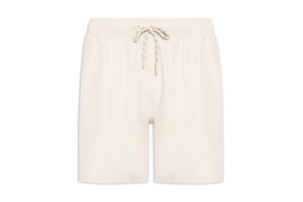 Short Beachwear Masculino Liso - Bege