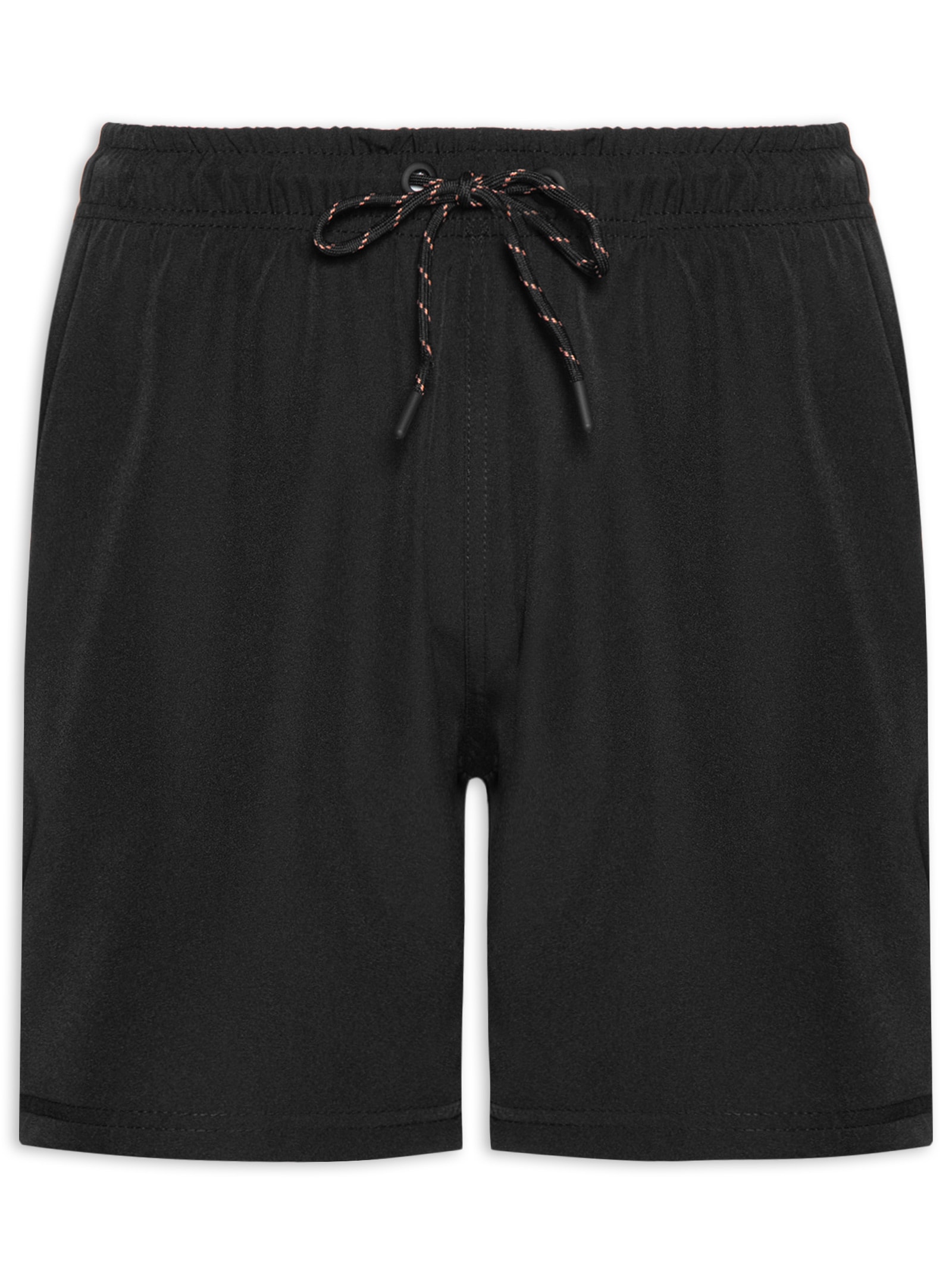 Short Beachwear Masculino Liso Preto Basiq Men
