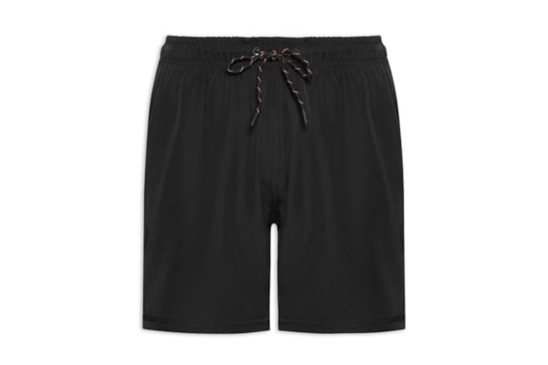 Short Beachwear Masculino Liso - Preto