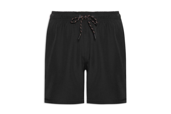 Short Beachwear Masculino Liso - Preto