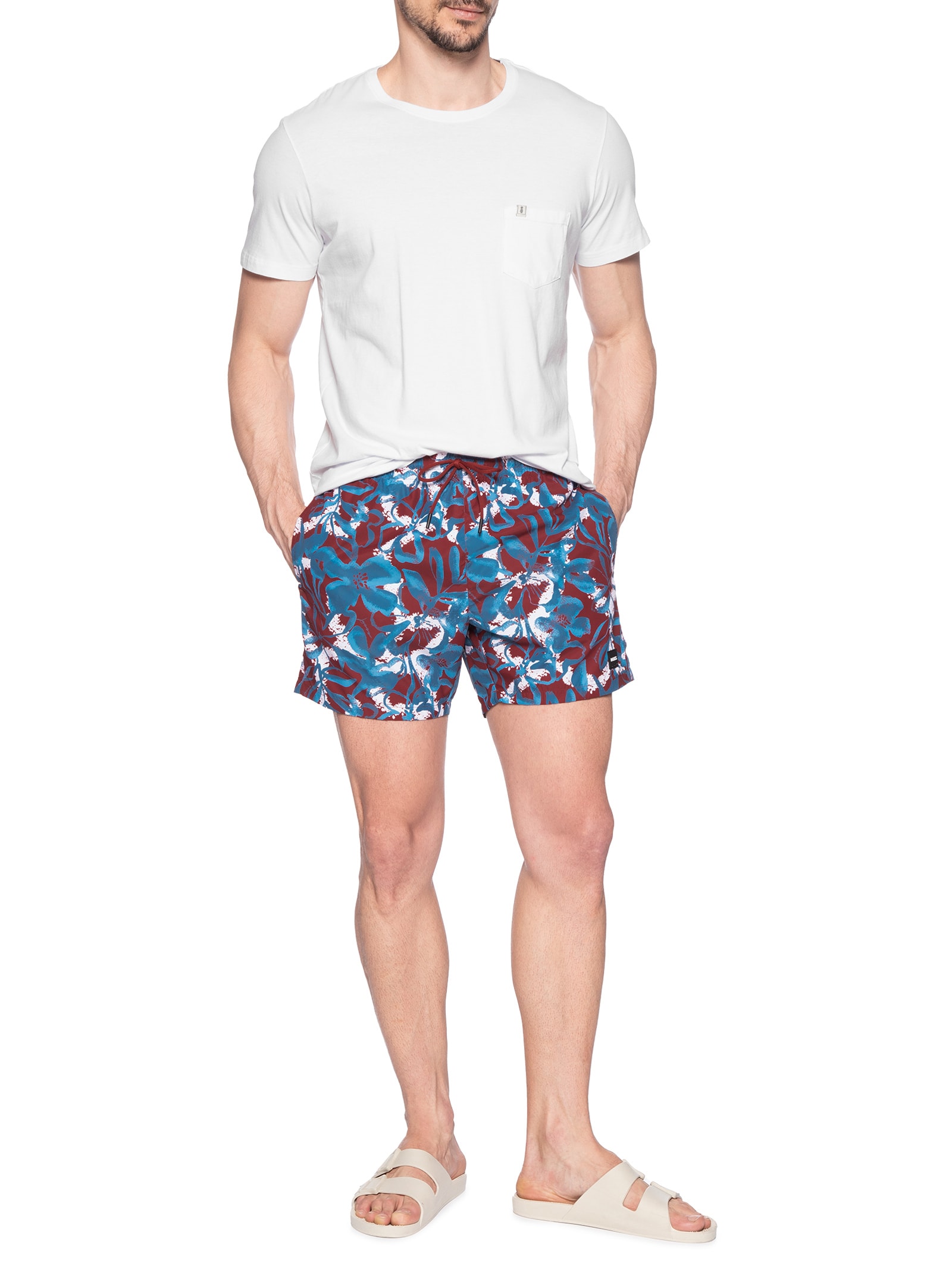 Short Beachwear Masculino Piranha Vermelho Boss