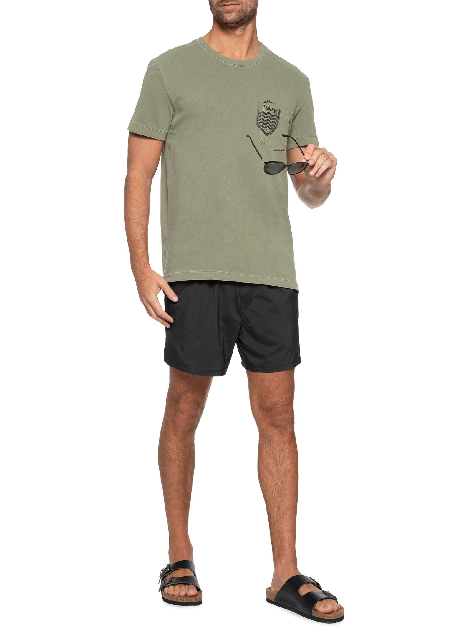 Short Beachwear Masculino Resort Aquaone Flex Itaguaré Preto Osklen