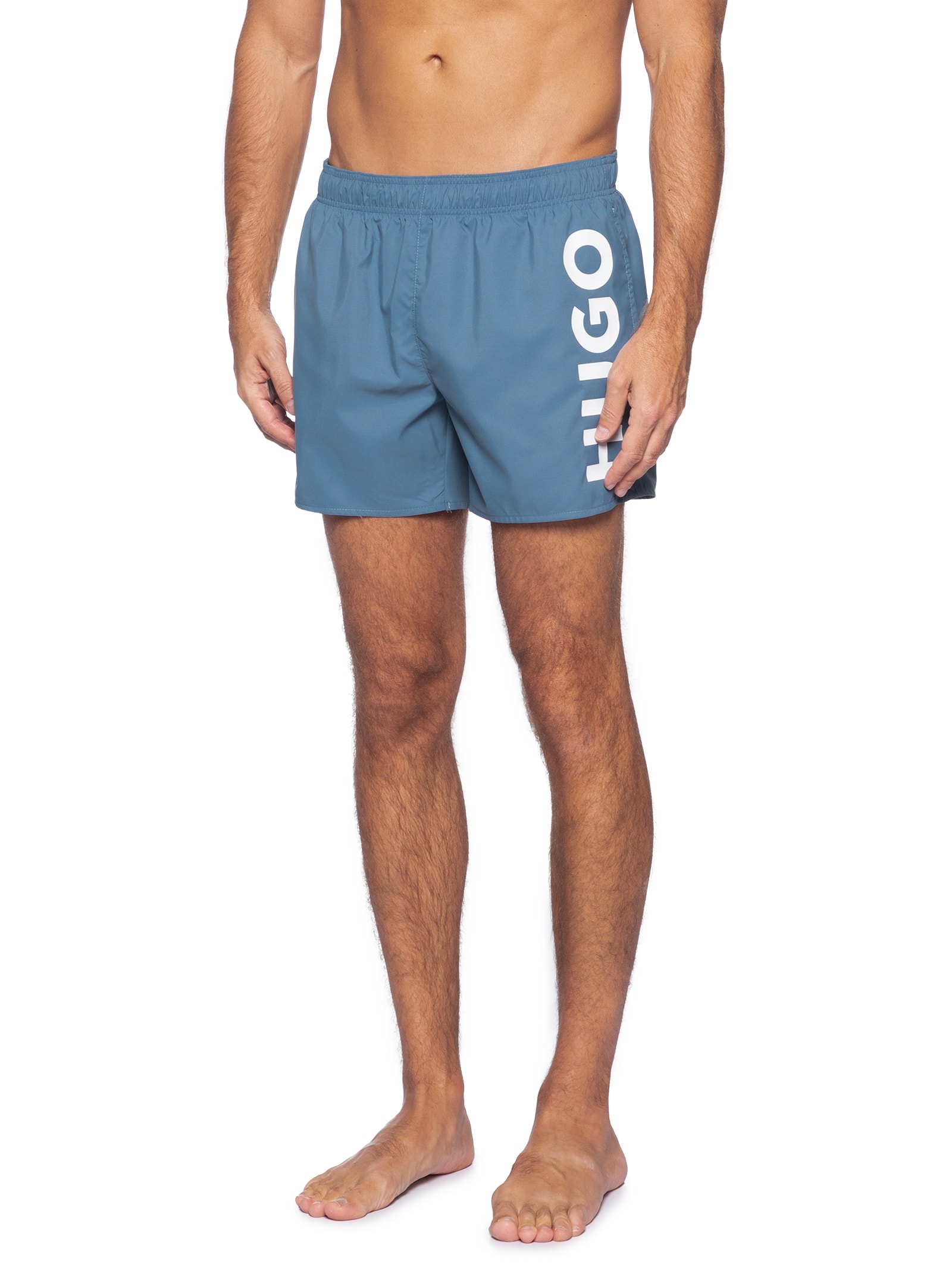 Short Beachwear Vertical Logo Abas Masculino Azul Hugo