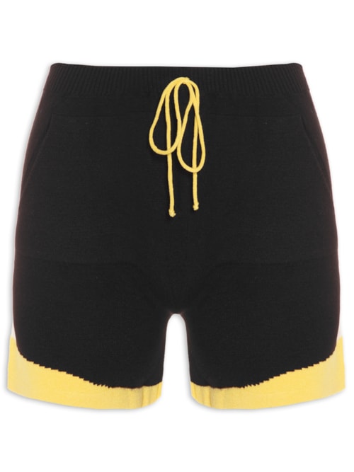 Short Bicolor Tricot – Preto