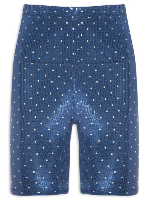 Short Biker Paetê Carnaval – Azul