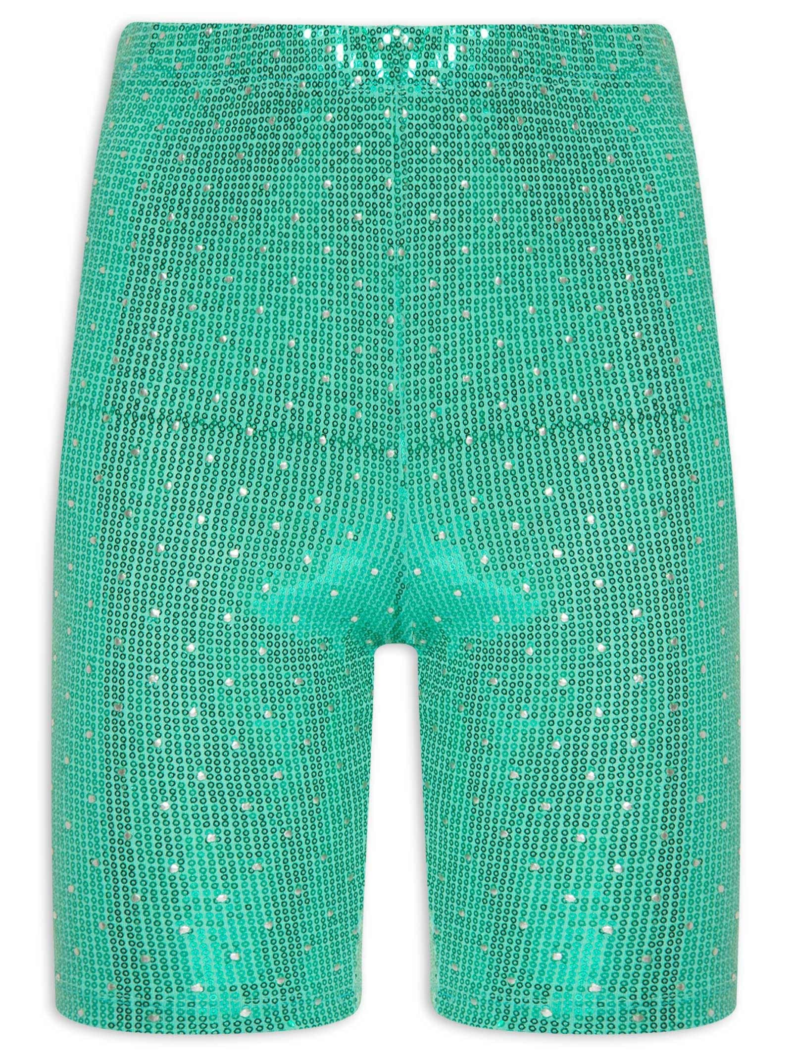 Short Biker Paetê Carnaval Verde Market 33