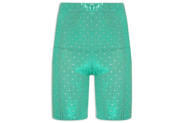 Short Biker Paetê Carnaval - Verde