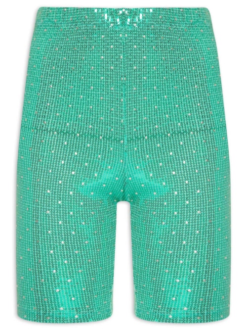 Short Biker Paetê Carnaval – Verde