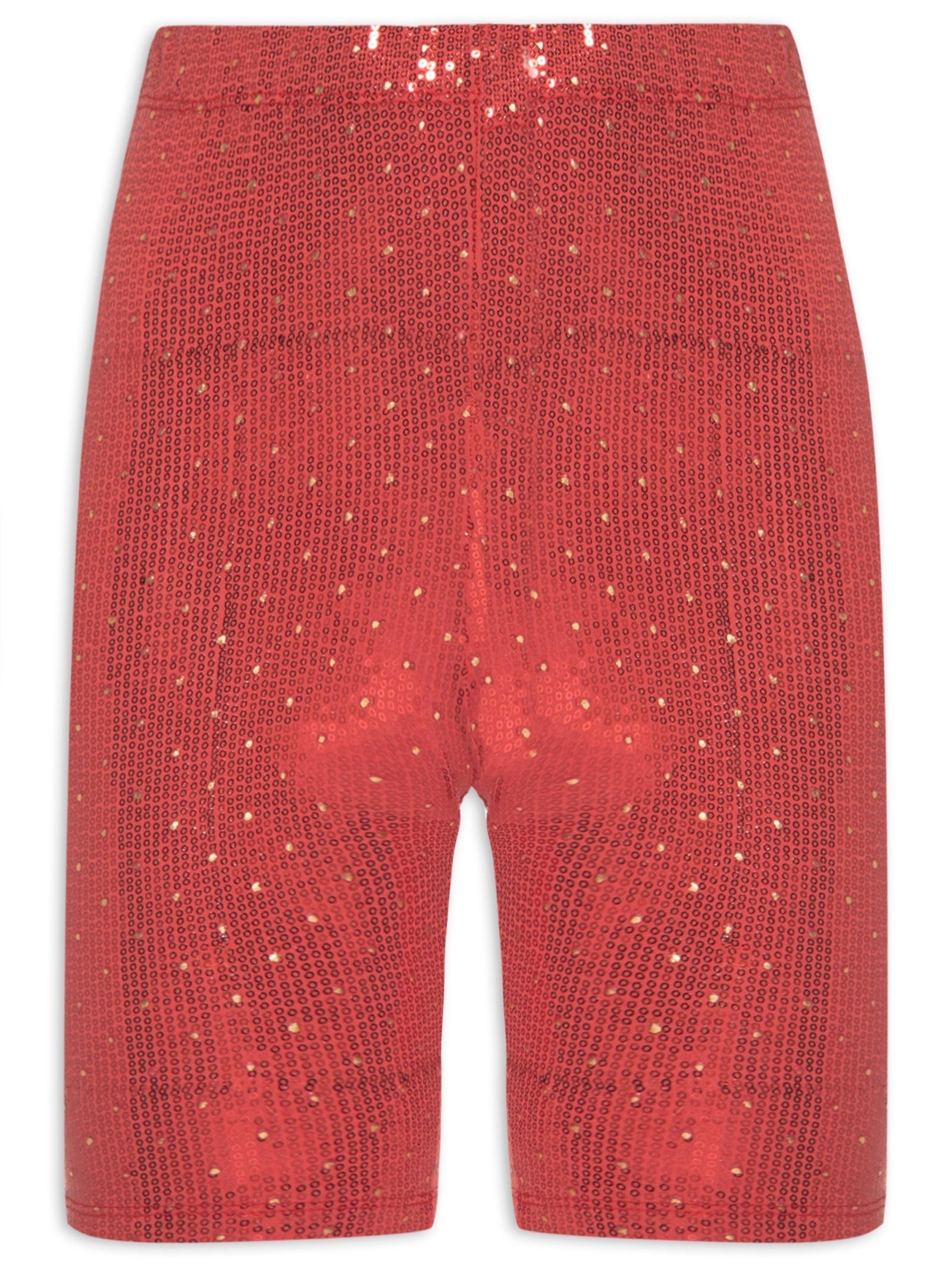 Market 33 - Short Biker Paetê Carnaval - Vermelho