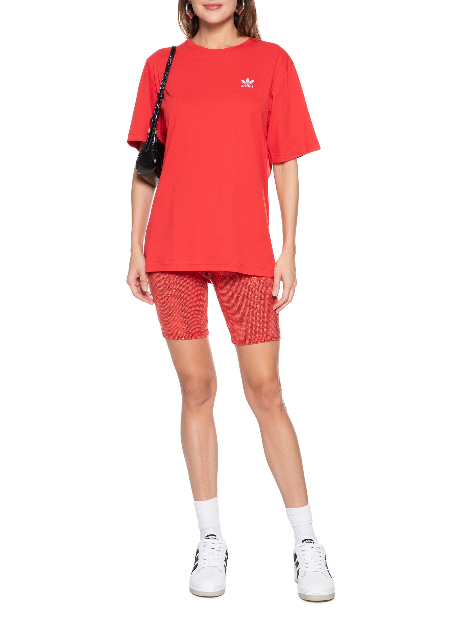 Short Biker Paetê Carnaval Vermelho Market 33