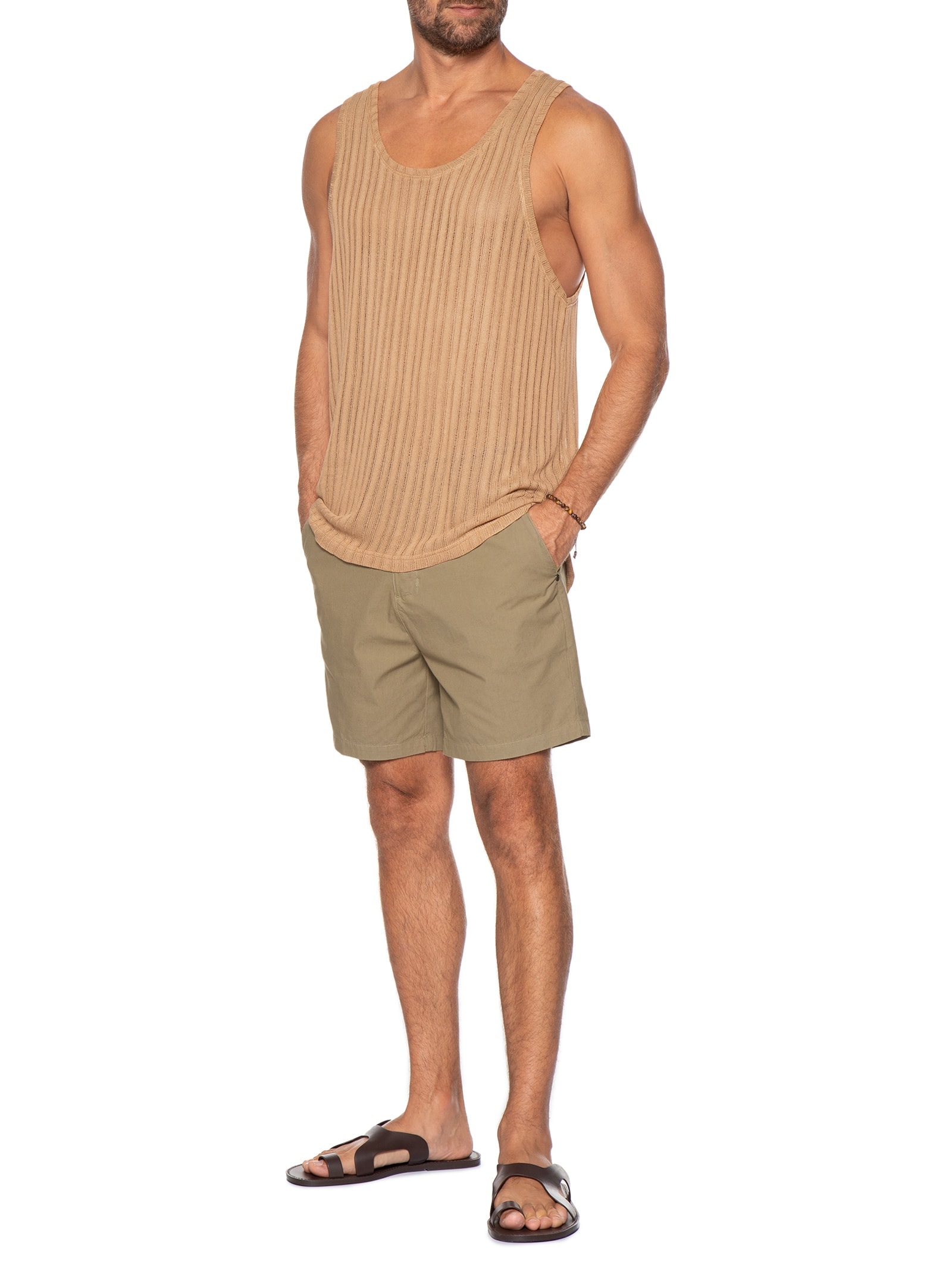 Short Casual De Linho Masculina Flow  Bege Osklen