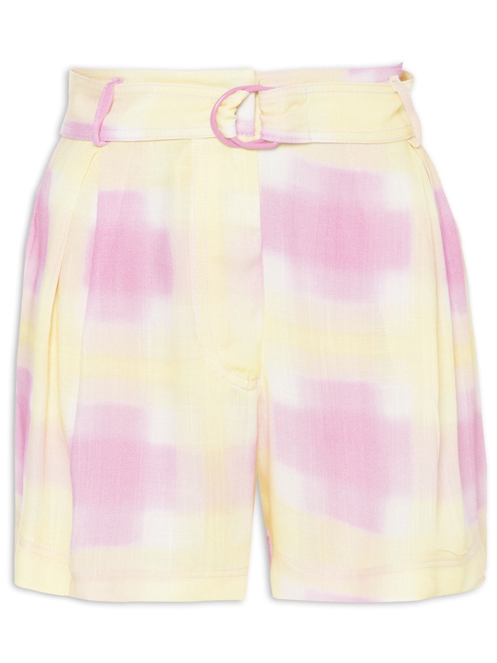 Short Clochard Estampa Xadrez Lumê Amarelo Dress To