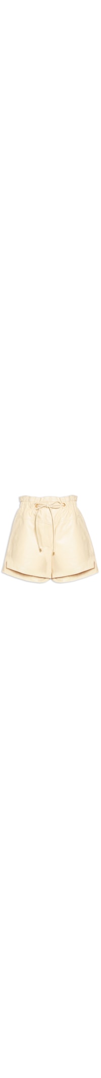 Short De Couro Clochard Pespontos - Amarelo