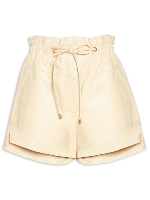 Short De Couro Clochard Pespontos – Amarelo