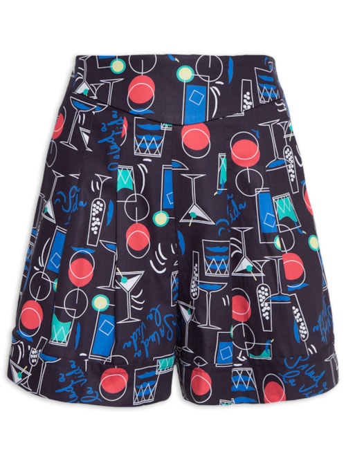 Short Estampa Drink - Preto