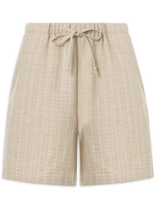 Short Feminina Leve Listrado – Bege