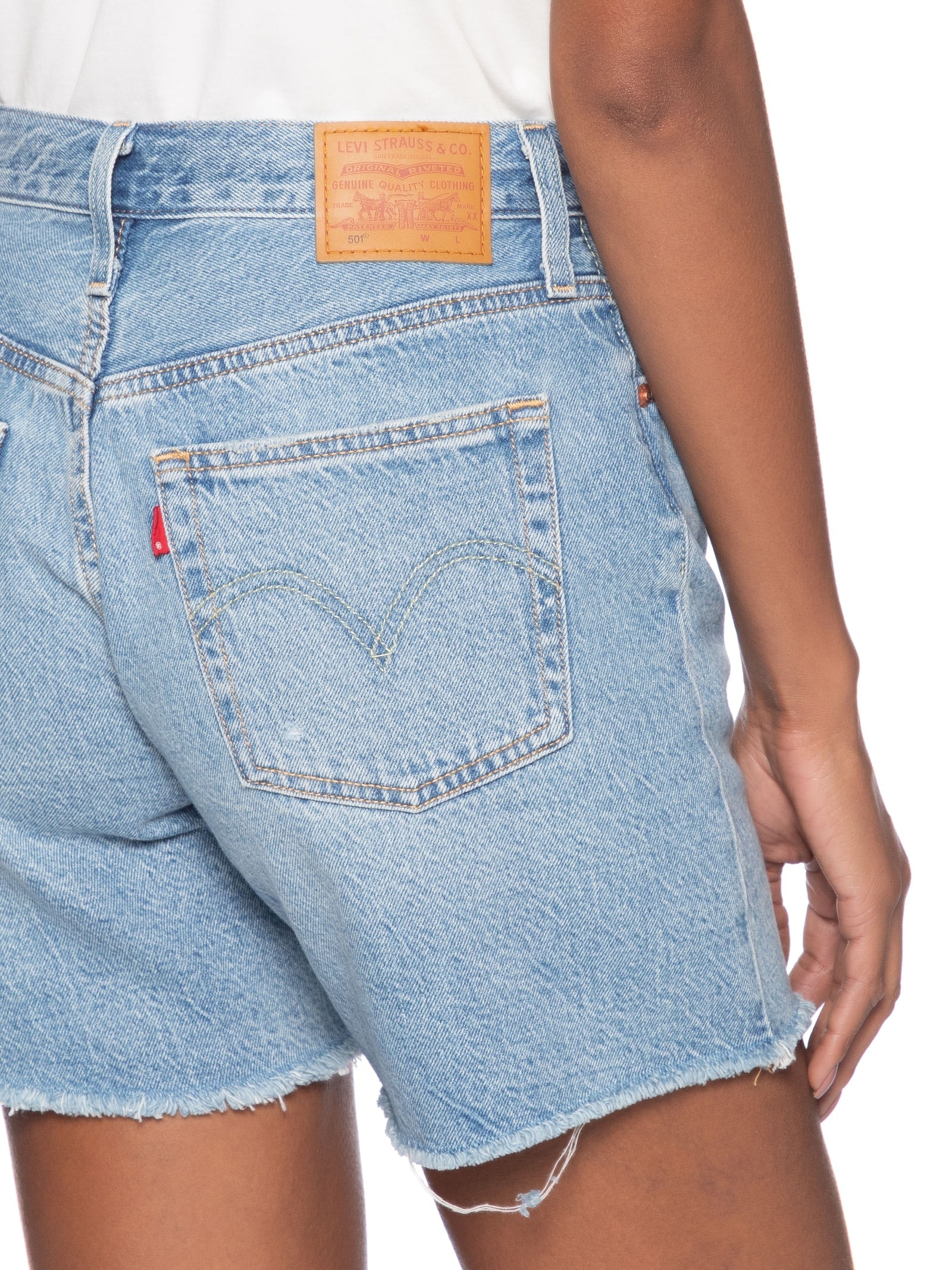 Short Feminino 501® Original Mid Thigh Lw Azul Levi's