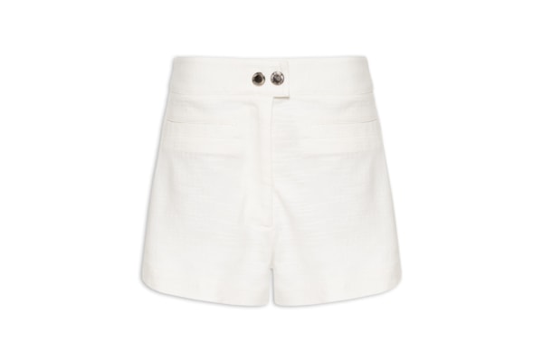 Short Feminino Alfaiataria Atoalhado - Branco