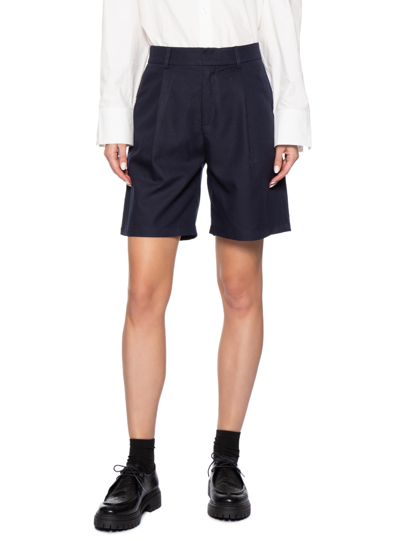 Short Feminino Alfaiataria Azul Basiq