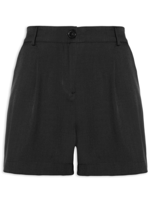 Short Feminino Alfaiataria Básico com Bolso – Preto