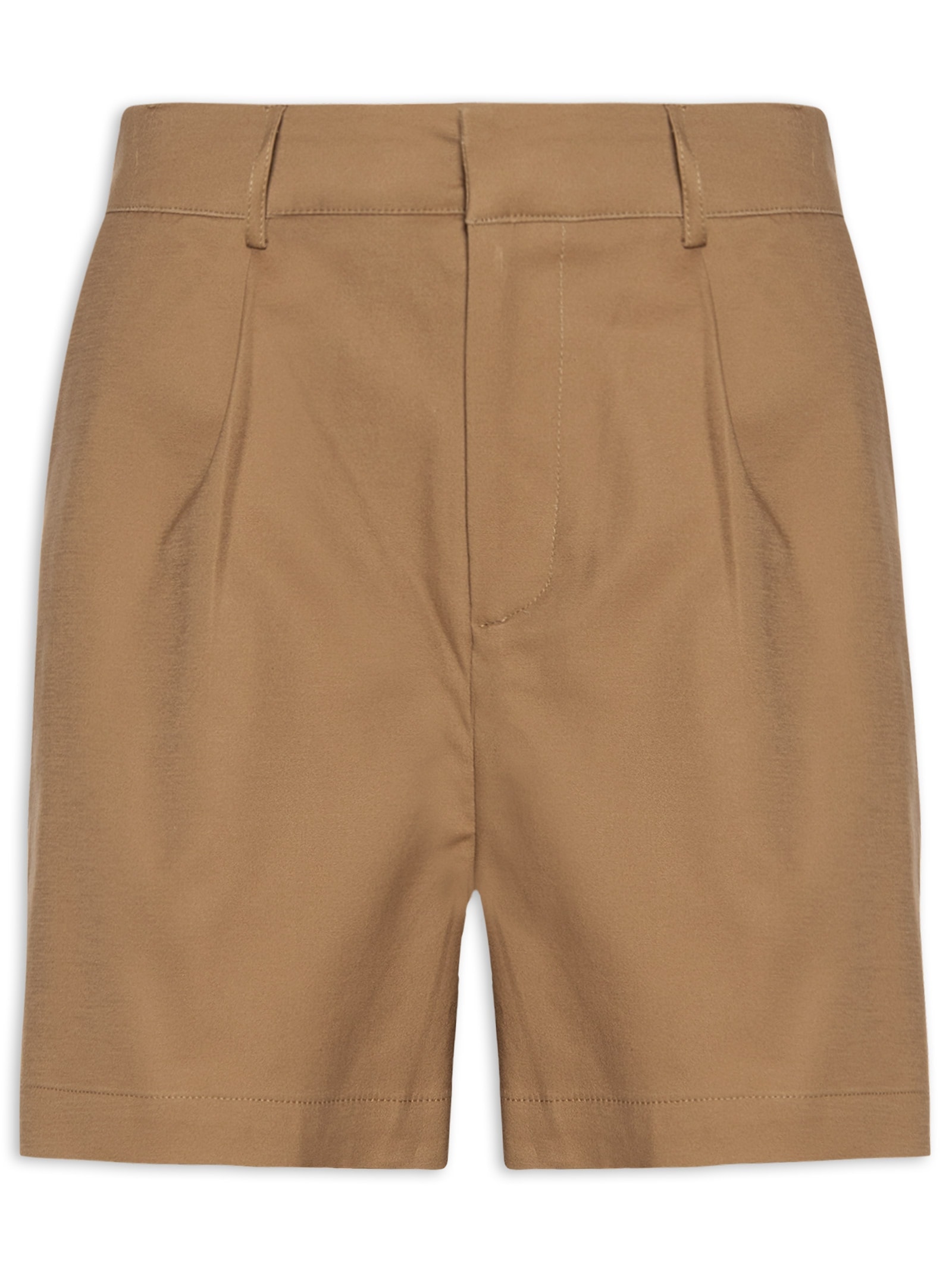 Short Feminino Alfaiataria Básico Marrom Basiq