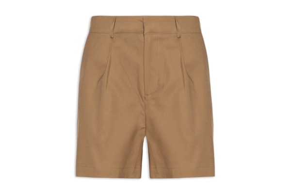 Short Feminino Alfaiataria Básico - Marrom