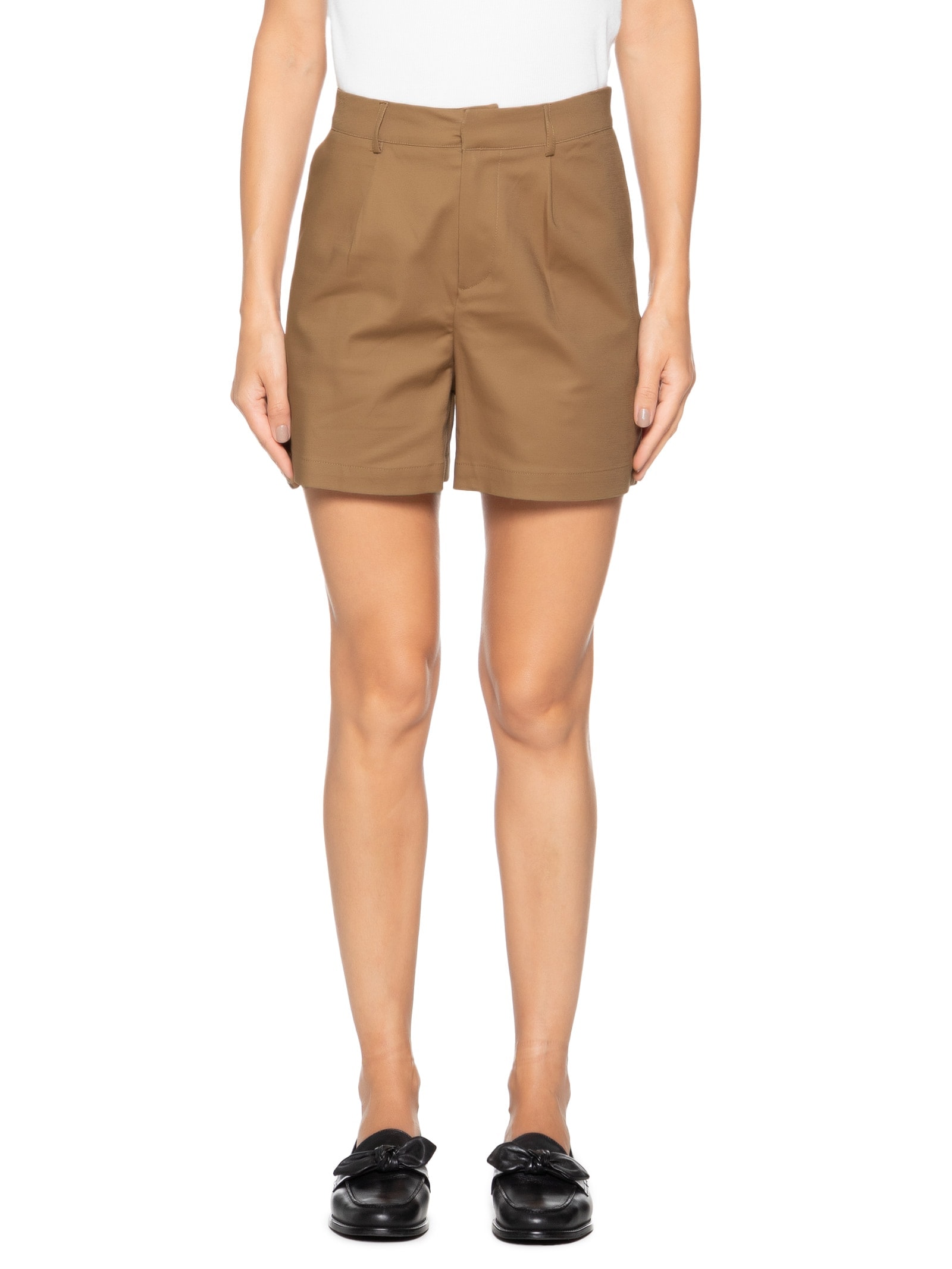 Short Feminino Alfaiataria Básico Marrom Basiq