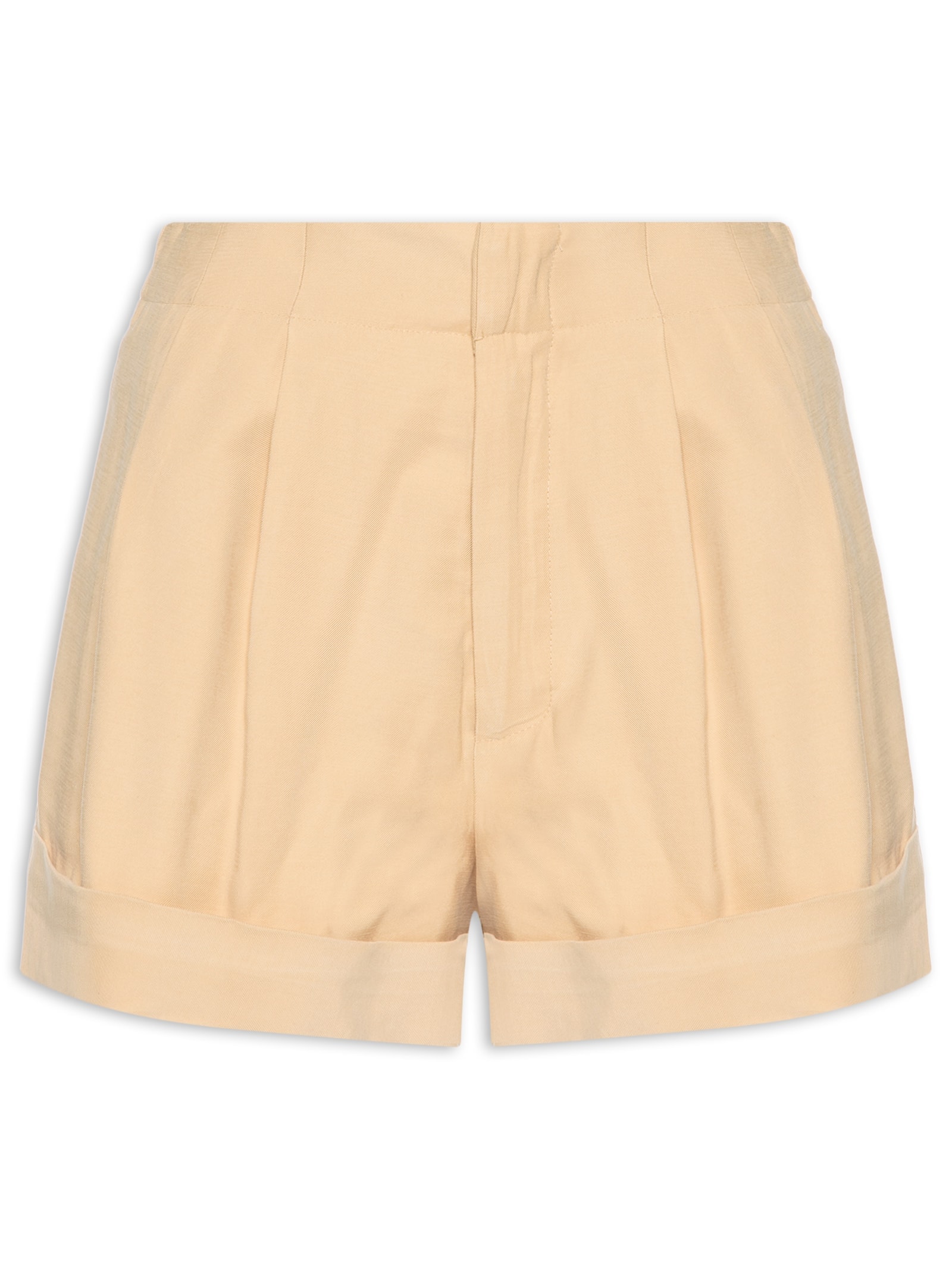 Short Feminino Alfaiataria Bolso Bege  Farm