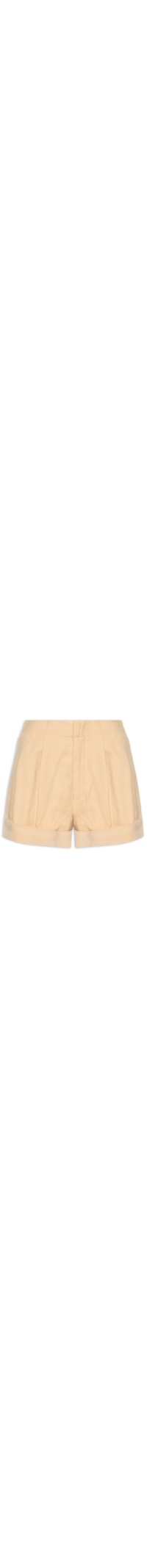 Short Feminino Alfaiataria Bolso - Bege