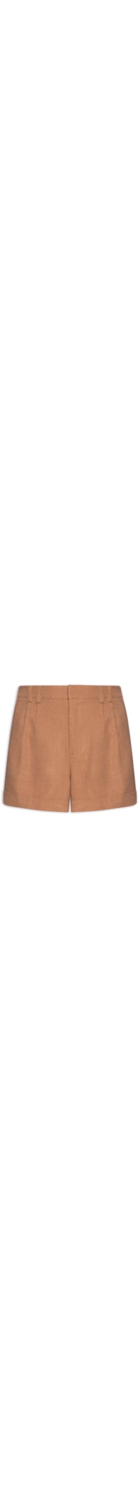 Short Feminino Alfaiataria Bolso Frontal - Marrom