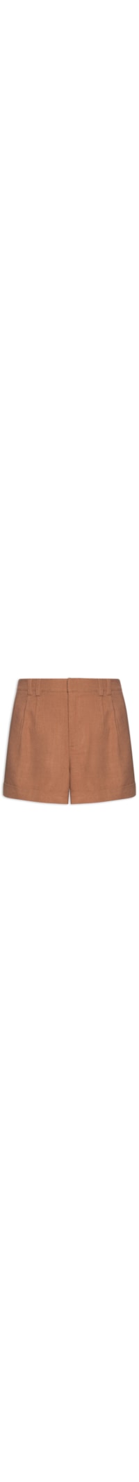 Short Feminino Alfaiataria Bolso Frontal - Marrom