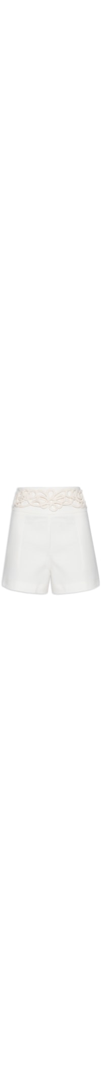 Short Feminino Alfaiataria Bordado - Off White