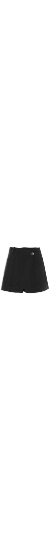 Short Feminino Alfaiataria Braguilha Diagonal - Preto