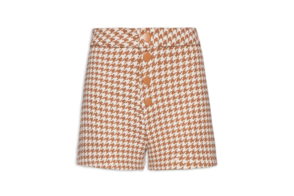 Short Feminino Alfaiataria Com Botões - Bege