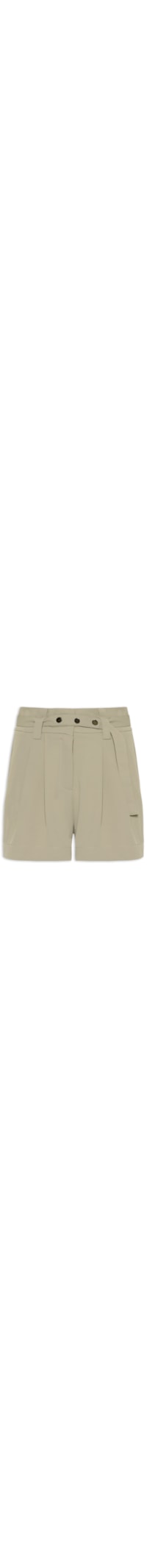 Short Feminino Alfaiataria Com Cinto - Cinza