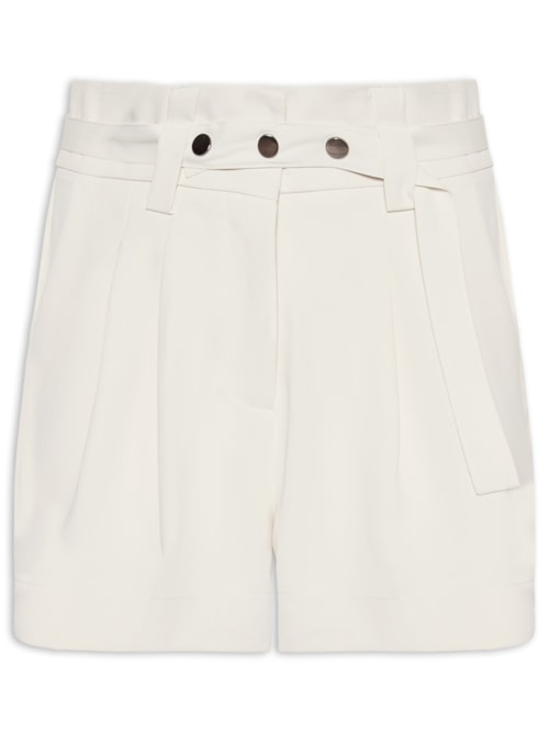 Short Feminino Alfaiataria Com Cinto – Off White