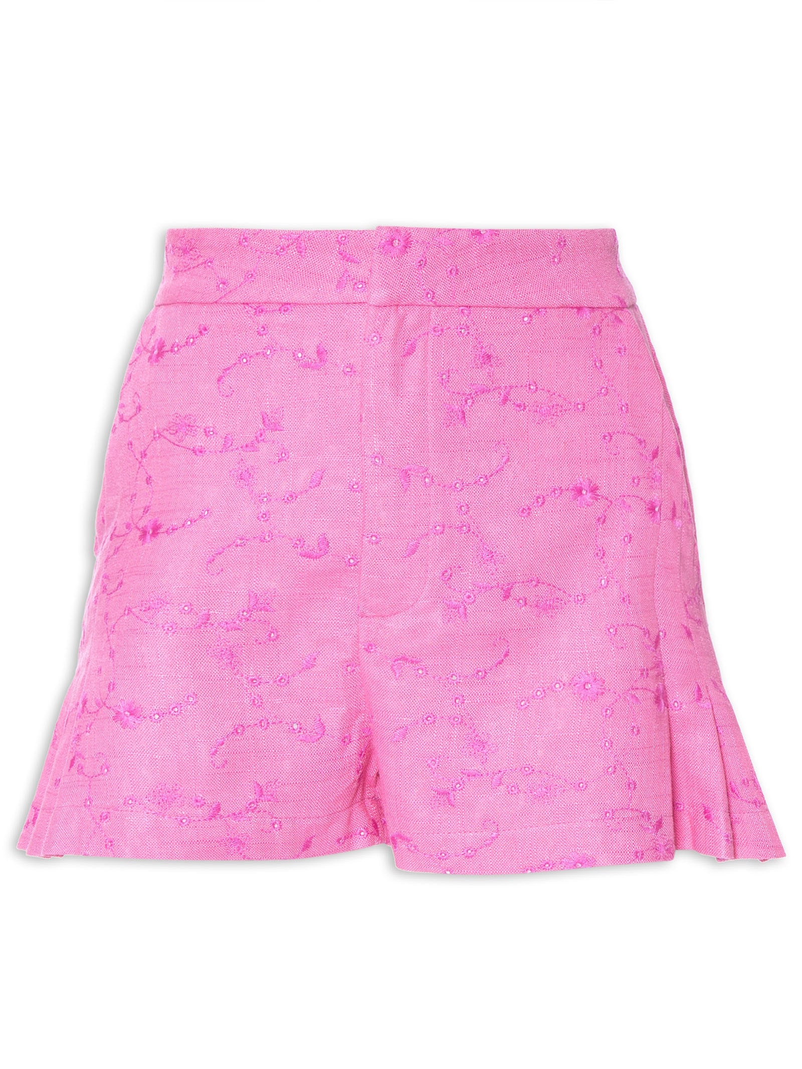 Short Feminino Alfaiataria Com Pregas Rosa My Favorite Things