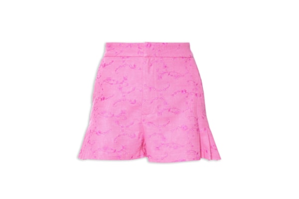 Short Feminino Alfaiataria Com Pregas - Rosa